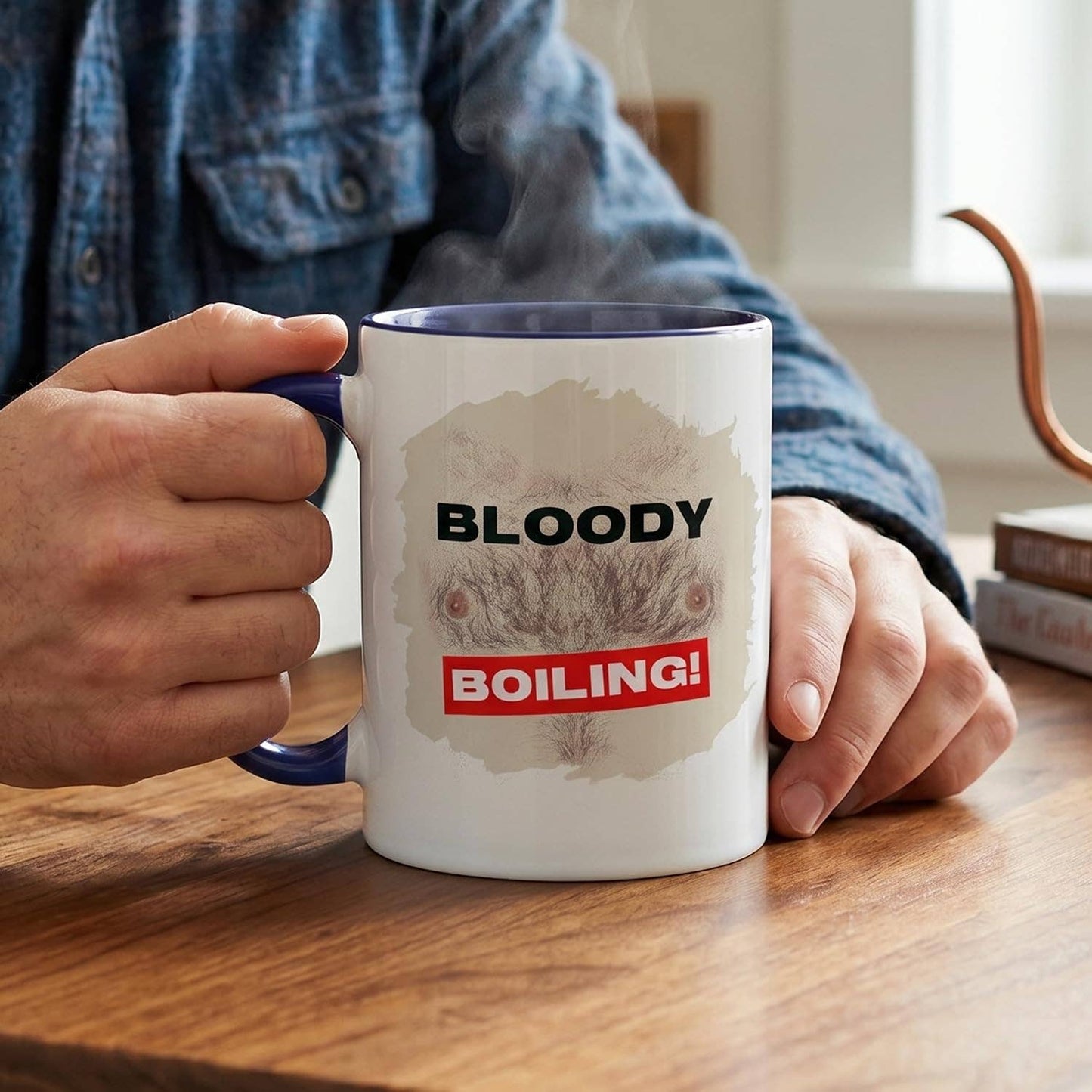 Bloody Boiling! Friday Night Hairy Chest Cobalt Mug