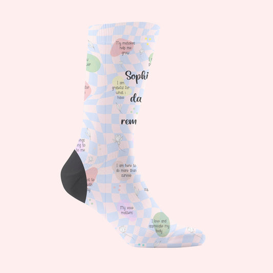 Personalised Name Daily Affirmation Socks