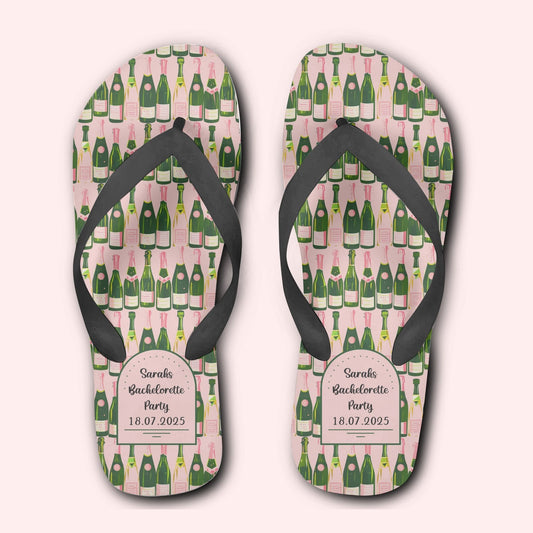 Champagne Bachelorette Flip Flops