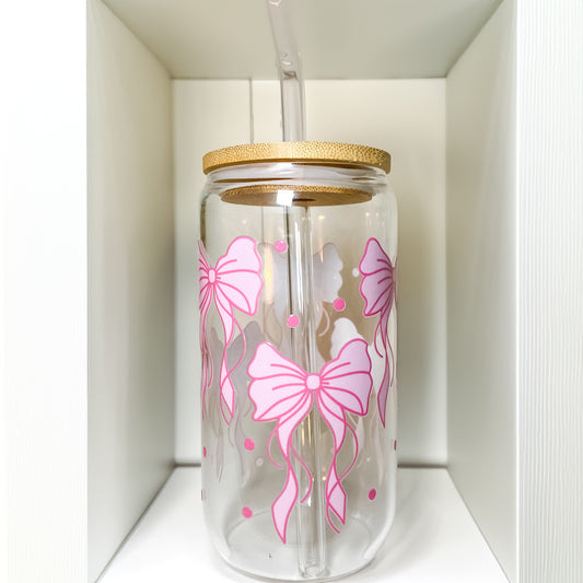 Pink Bow Glass