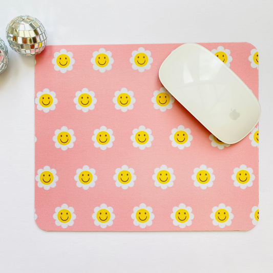 Smiley Flower Mouse Pad