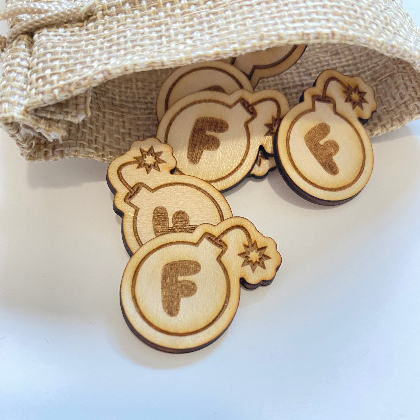 F-Bomb Wooden Tokens