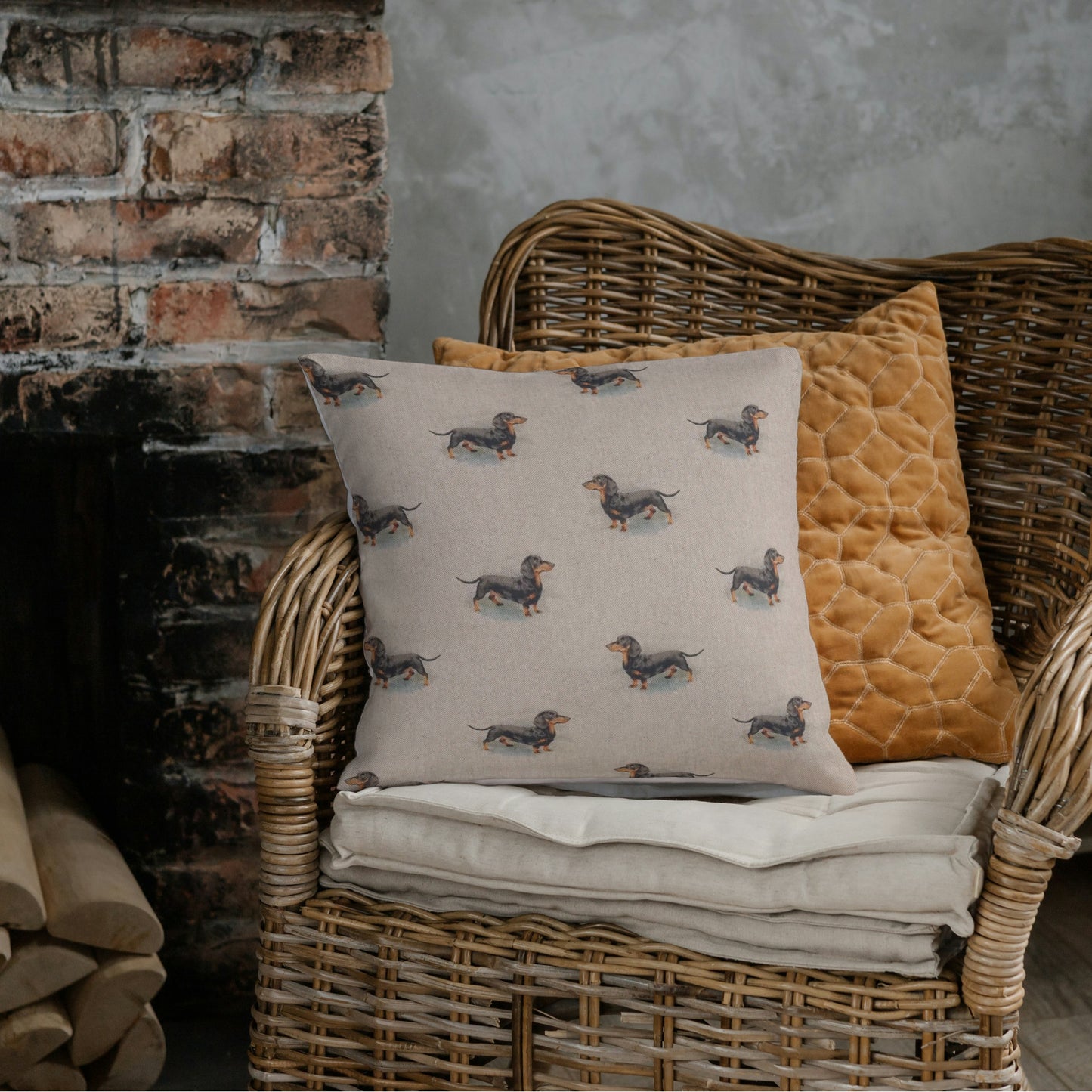 Dachshund Print Cushion
