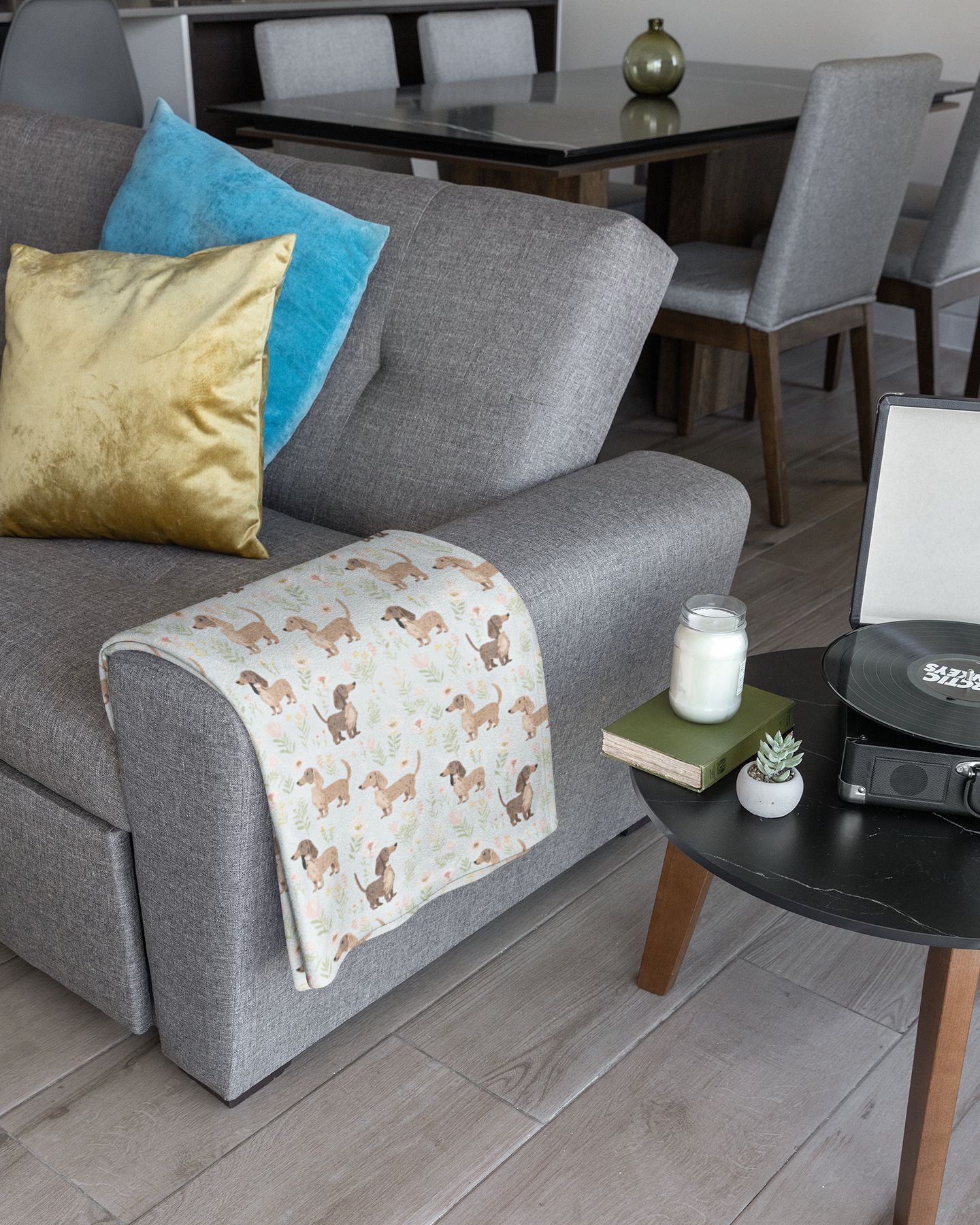 Dachshund Print Fleece Blanket