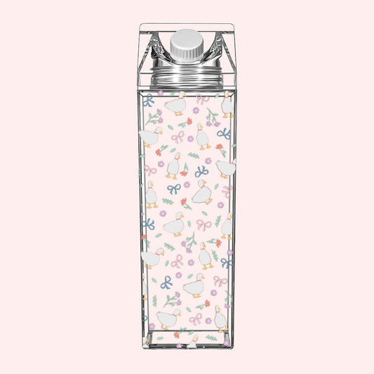 Cottage Core Milk Carton Water Bottle