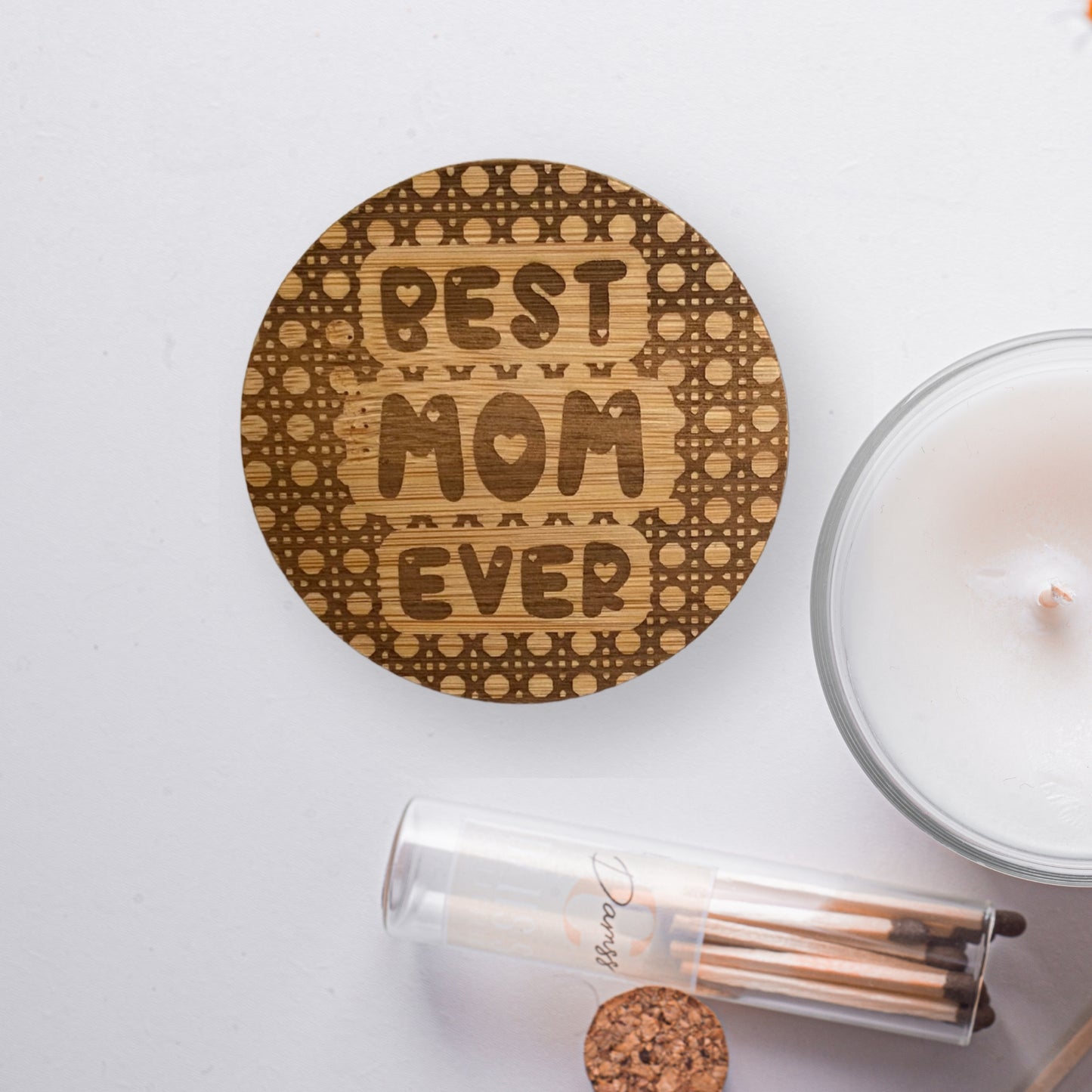 Best Mom Ever Engraved Candle Lid