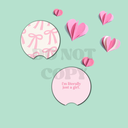 Literally Just A Girl Car Coaster Pack