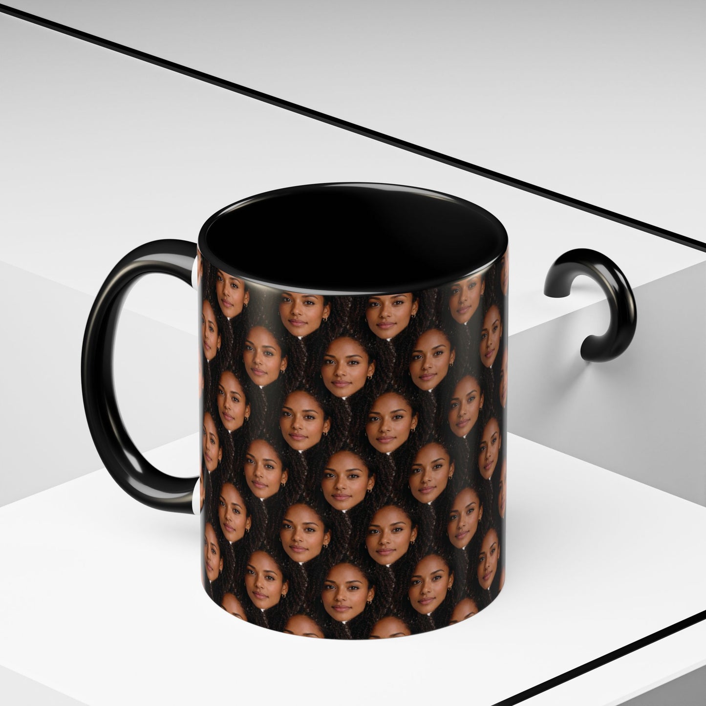 Personalised Face Pattern Mug – Custom Photo Mug with Repeating Face Design