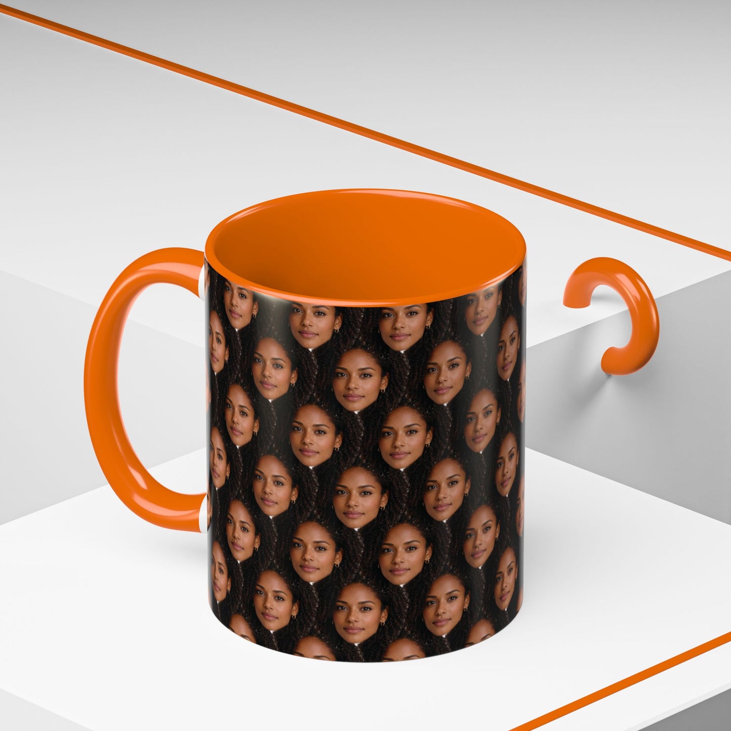 Personalised Face Pattern Mug – Custom Photo Mug with Repeating Face Design
