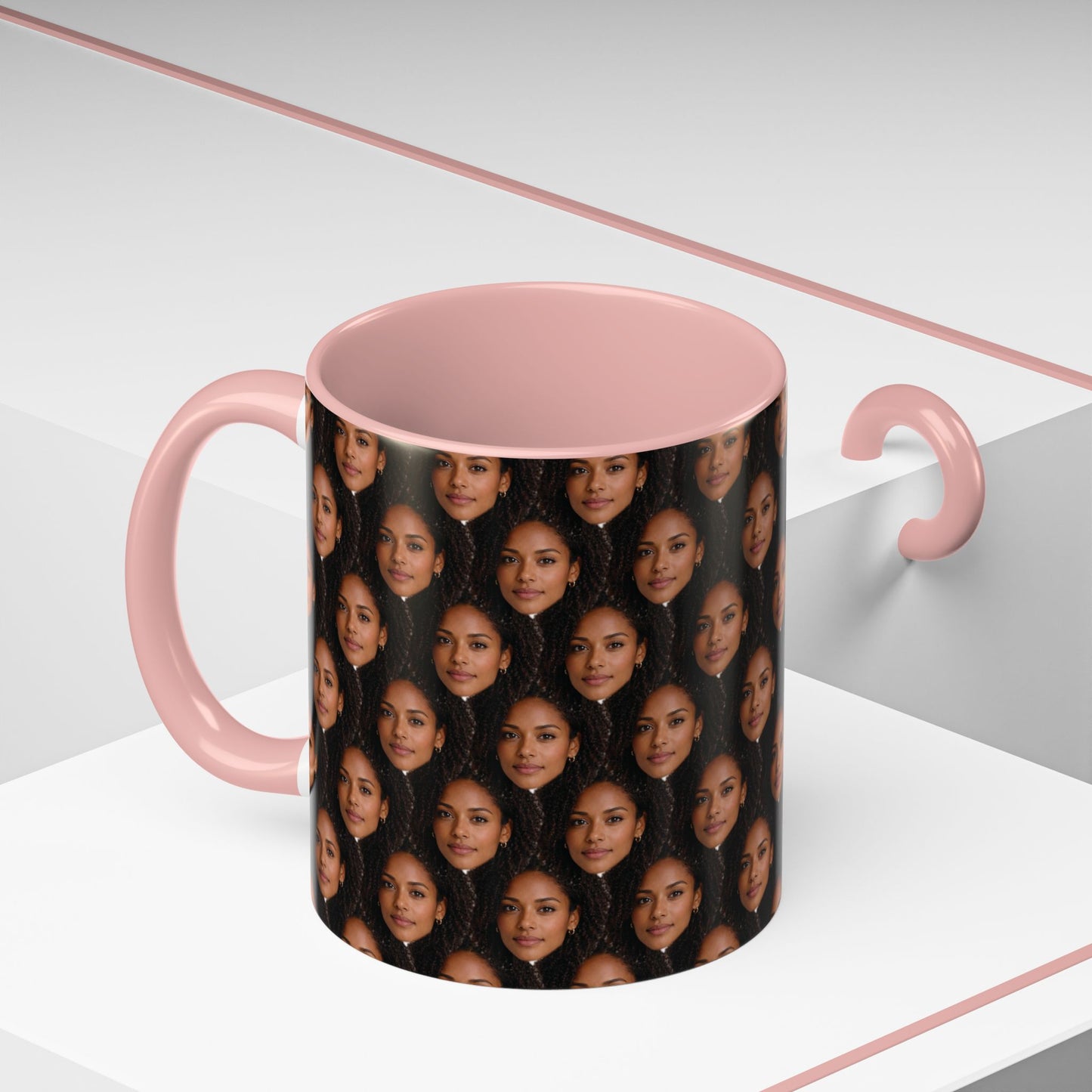 Personalised Face Pattern Mug – Custom Photo Mug with Repeating Face Design