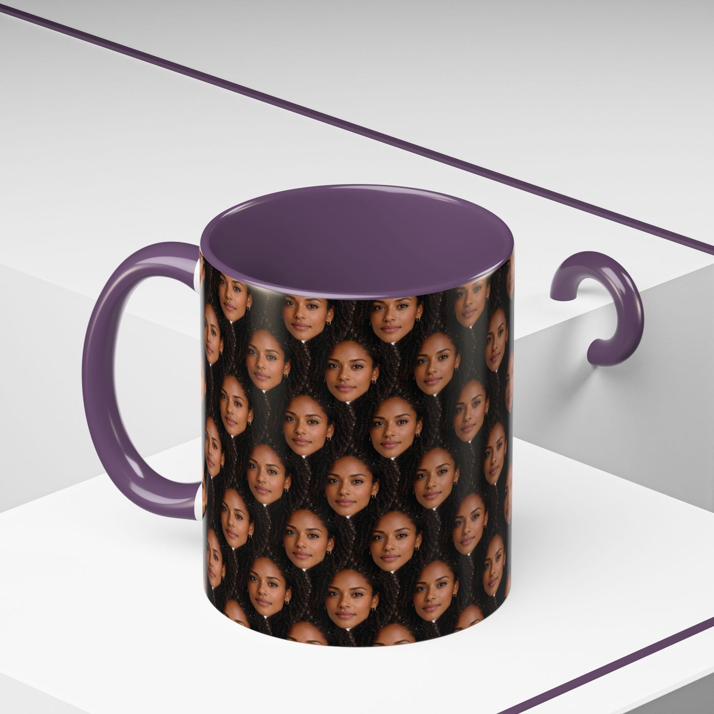 Personalised Face Pattern Mug – Custom Photo Mug with Repeating Face Design