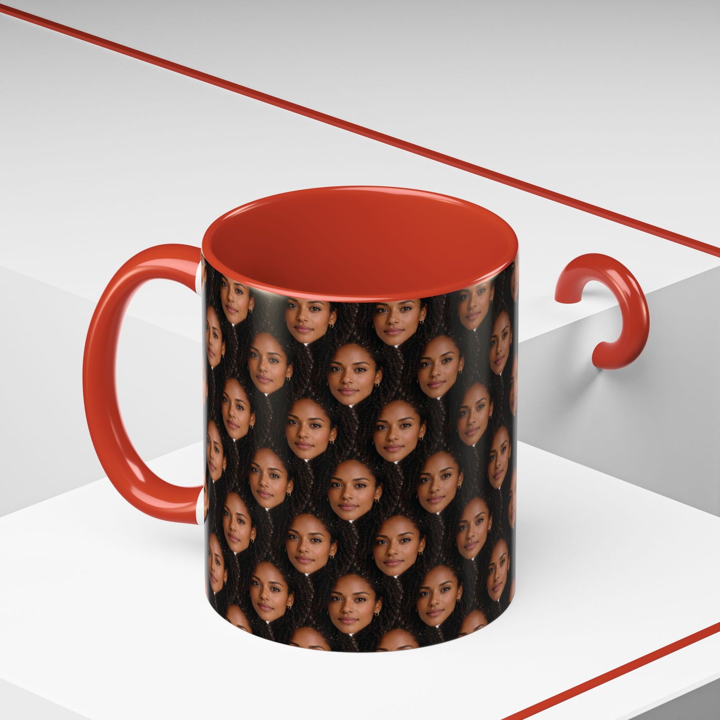Personalised Face Pattern Mug – Custom Photo Mug with Repeating Face Design