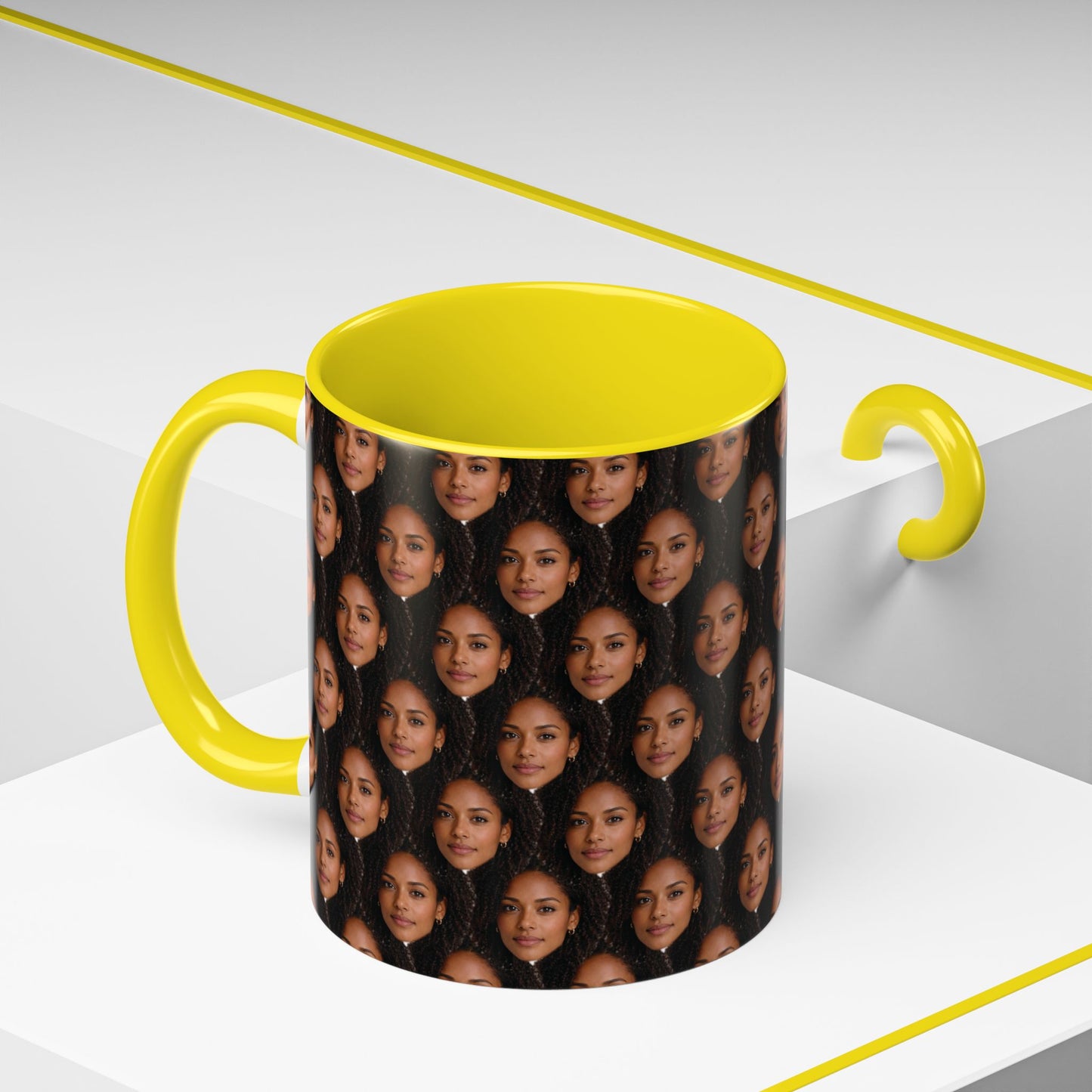 Personalised Face Pattern Mug – Custom Photo Mug with Repeating Face Design