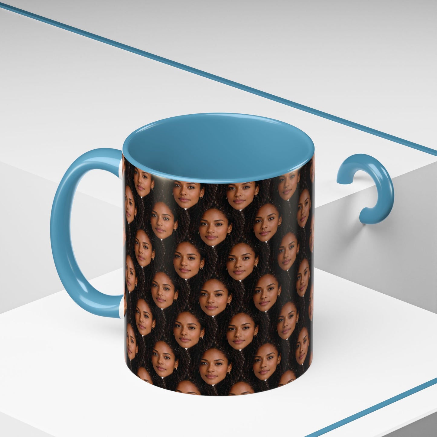 Personalised Face Pattern Mug – Custom Photo Mug with Repeating Face Design