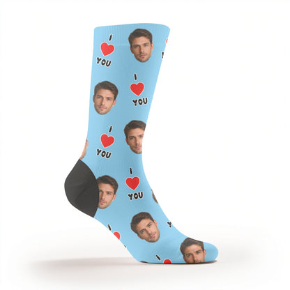 I Love You Custom Face Socks | Personalised Photo Socks Gift