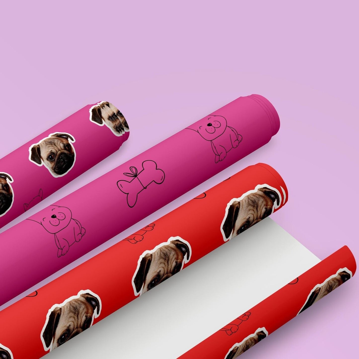 Personalised Dog Face Wrapping Paper – Custom Pet Gift Wrap