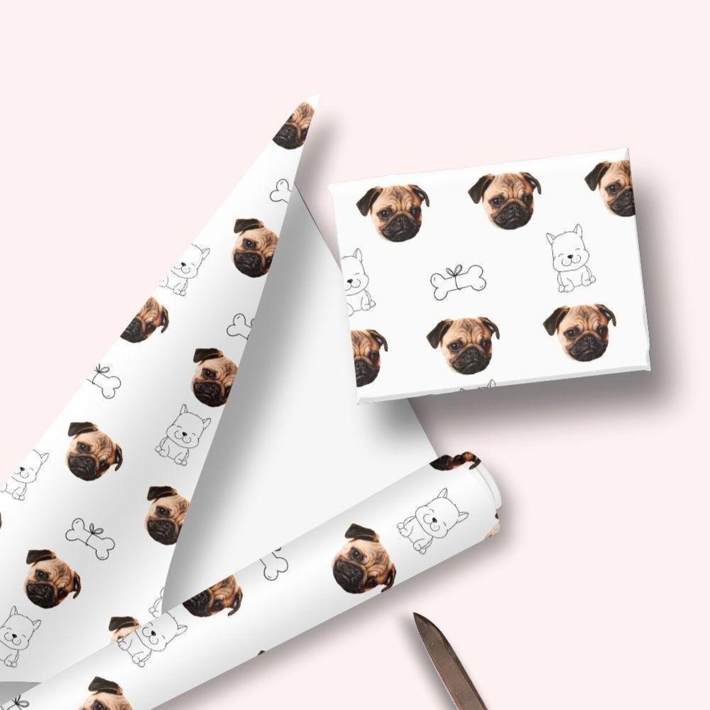 Personalised Dog Face Wrapping Paper – Custom Pet Gift Wrap