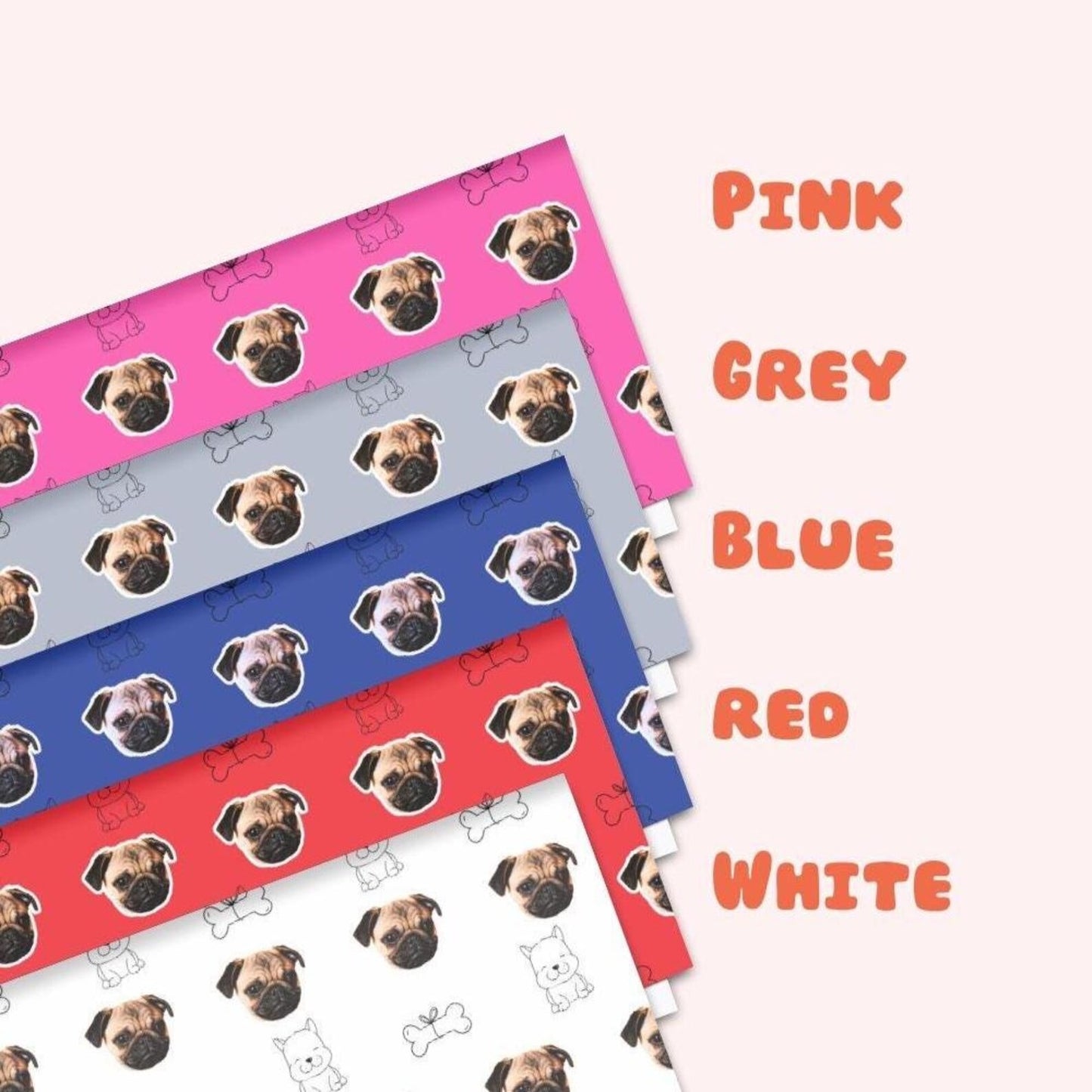 Personalised Dog Face Wrapping Paper – Custom Pet Gift Wrap