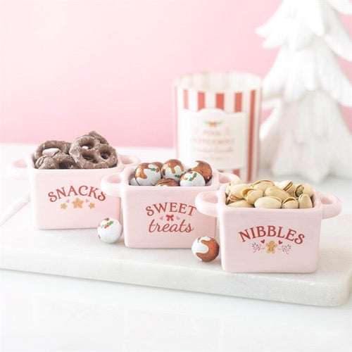 Set Of 3 Christmas Snack Bowls