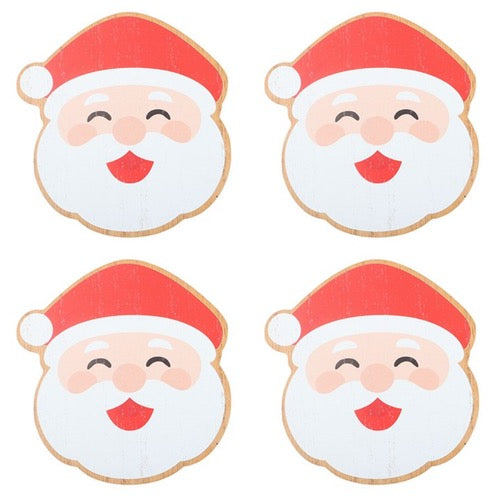 Jolly Santa Christmas Coaster Set