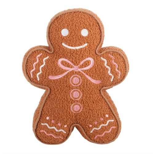 Gingerbread Man Boucle Cushion