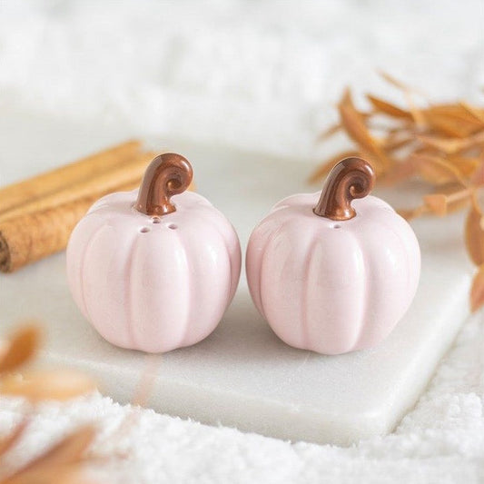Pink Curly Pumpkin Salt And Pepper Shakers
