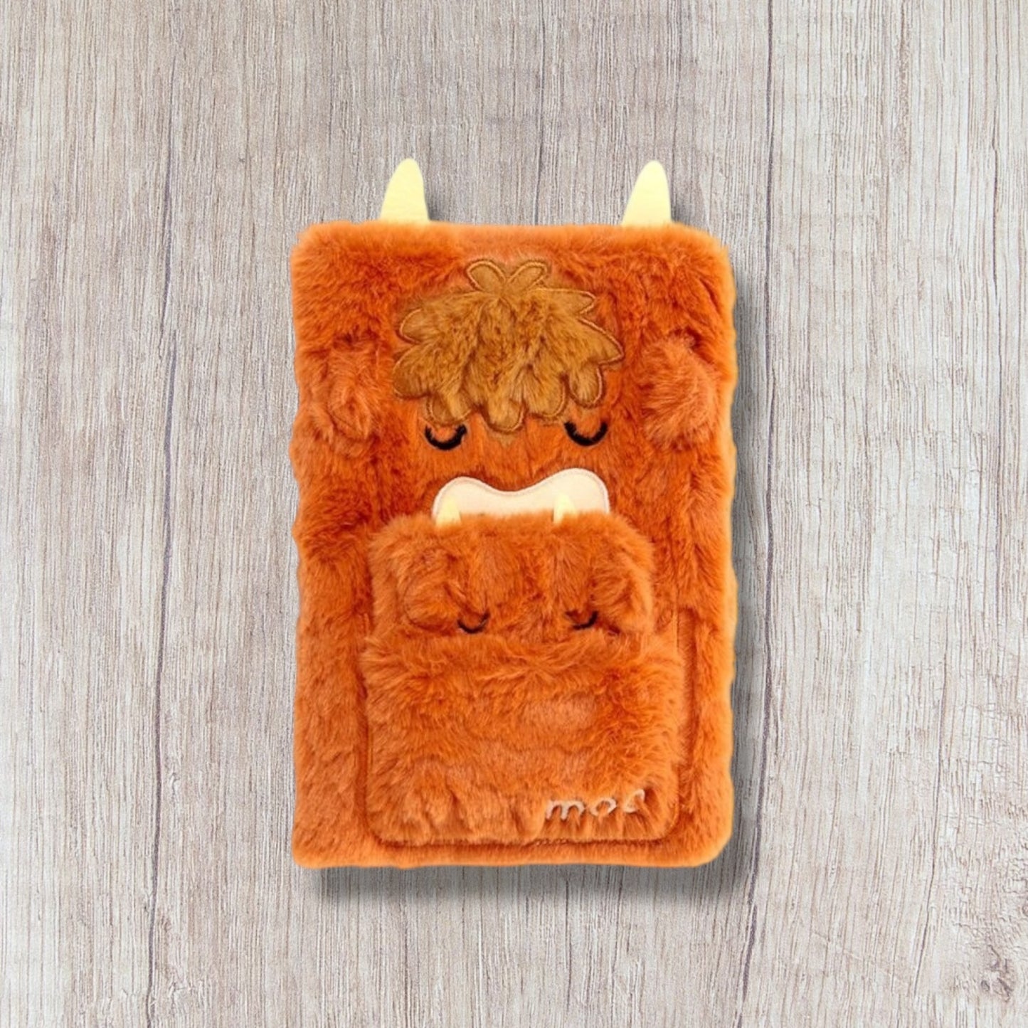Plush Highland Cow A5 Notebook Set with Pouch & Mini Notebook