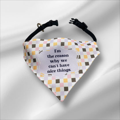 "I'm The Reason Why We Can't Have Nice Things" Bandana Collar