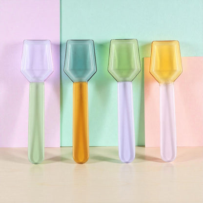 “Sweet Scoop” Retro Pastel Glass Dessert Spoons – Set of 4