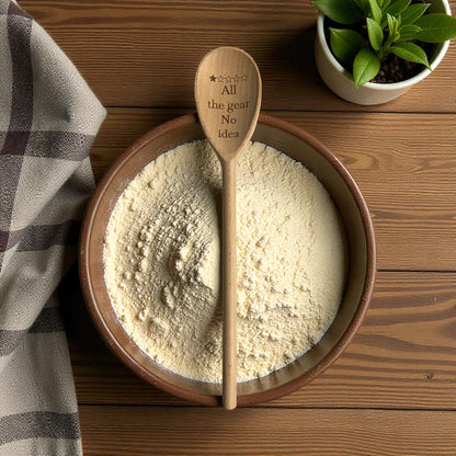 “All the Gear No Idea” Engraved Wooden Spoon