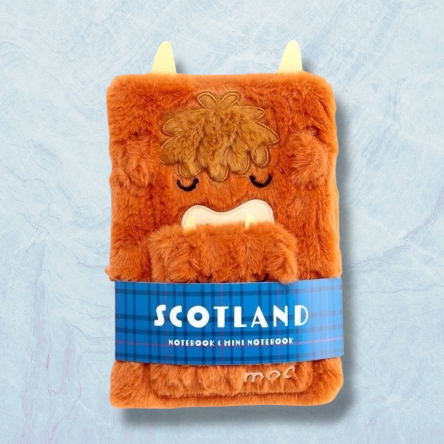 Plush Highland Cow A5 Notebook Set with Pouch & Mini Notebook