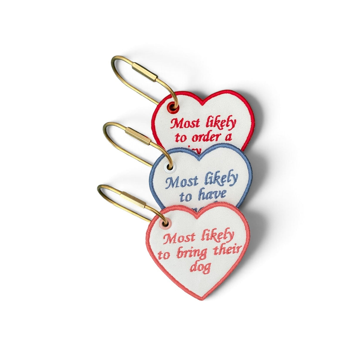 Most Likely to Bring Their Dog Embroidered Heart Bag Tag