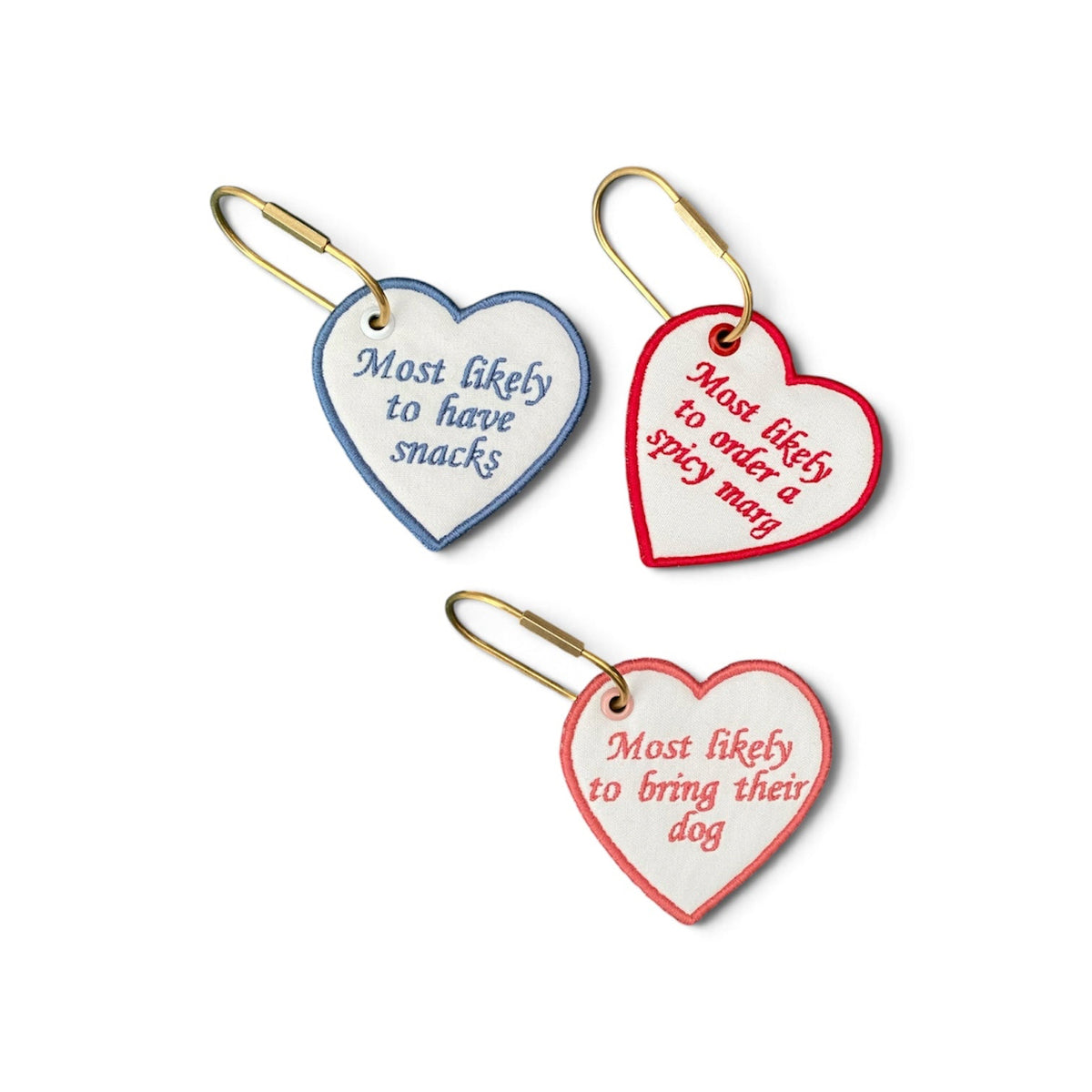 Most Likely to Bring Their Dog Embroidered Heart Bag Tag