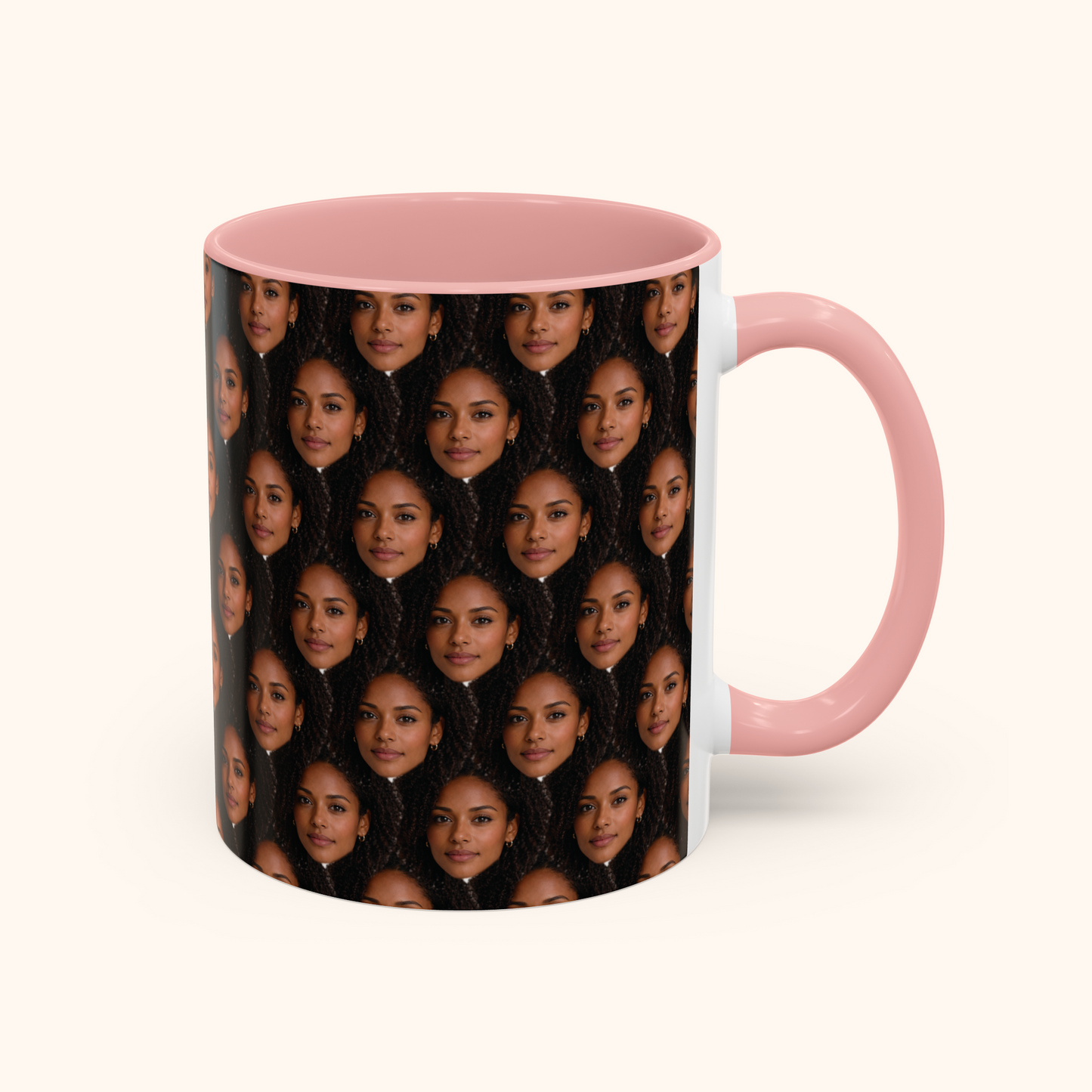 Personalised Face Pattern Mug – Custom Photo Mug with Repeating Face Design