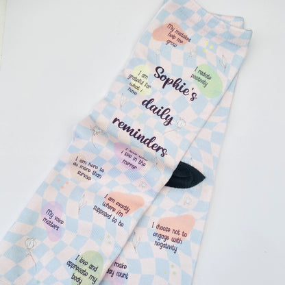 Personalised Name Daily Affirmation Socks
