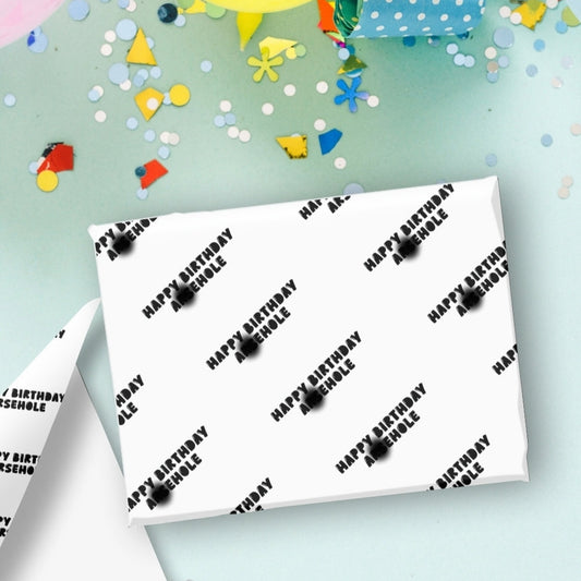 Cheeky Happy Birthday Arsehole Wrapping Paper | Funny Rude Birthday Gift Wrap | A1 or 1 Metre