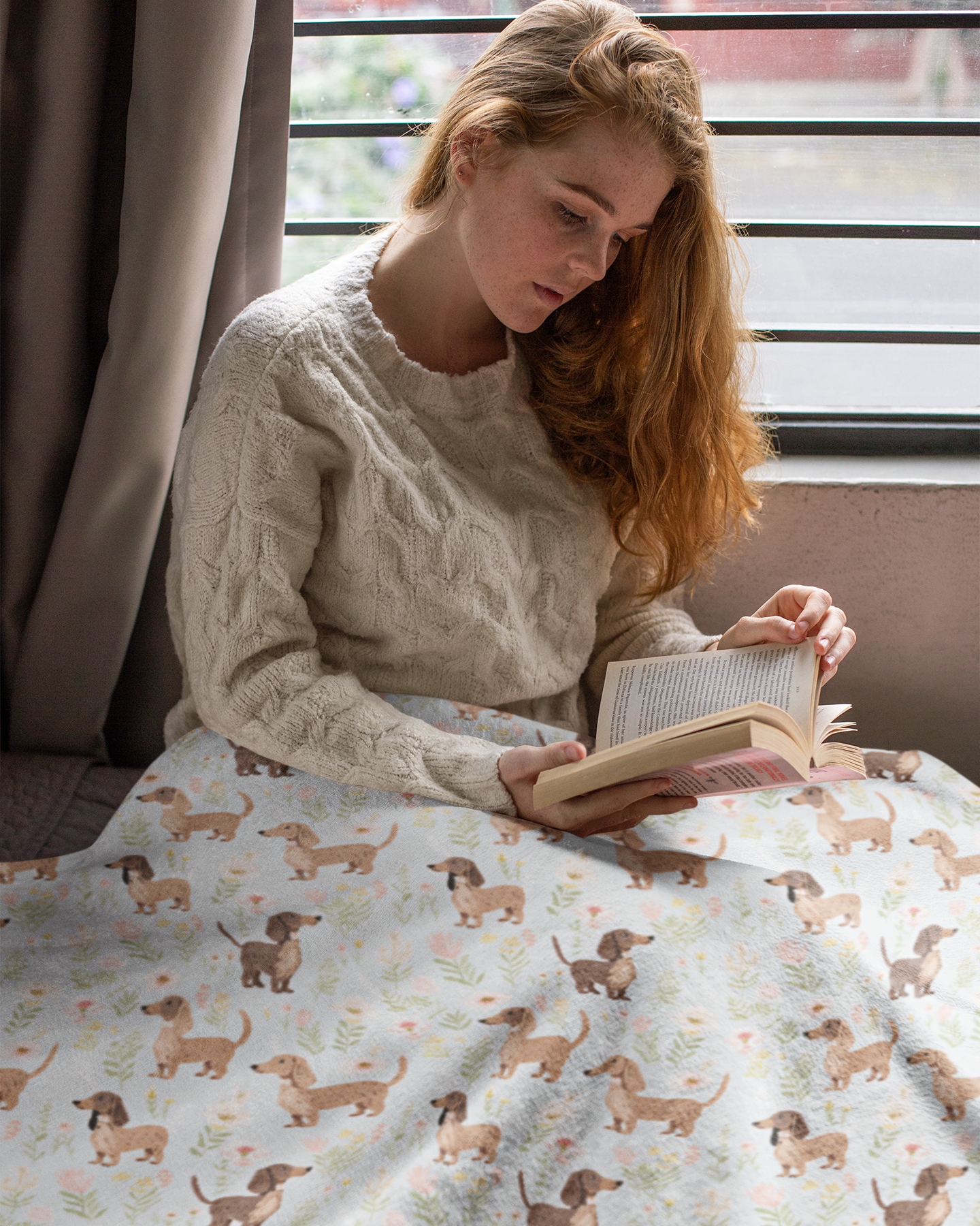 Dachshund Print Fleece Blanket