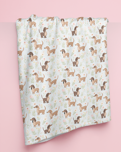 Dachshund Print Fleece Blanket