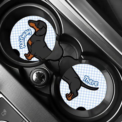 Halfway There Dachshund Car Coasters