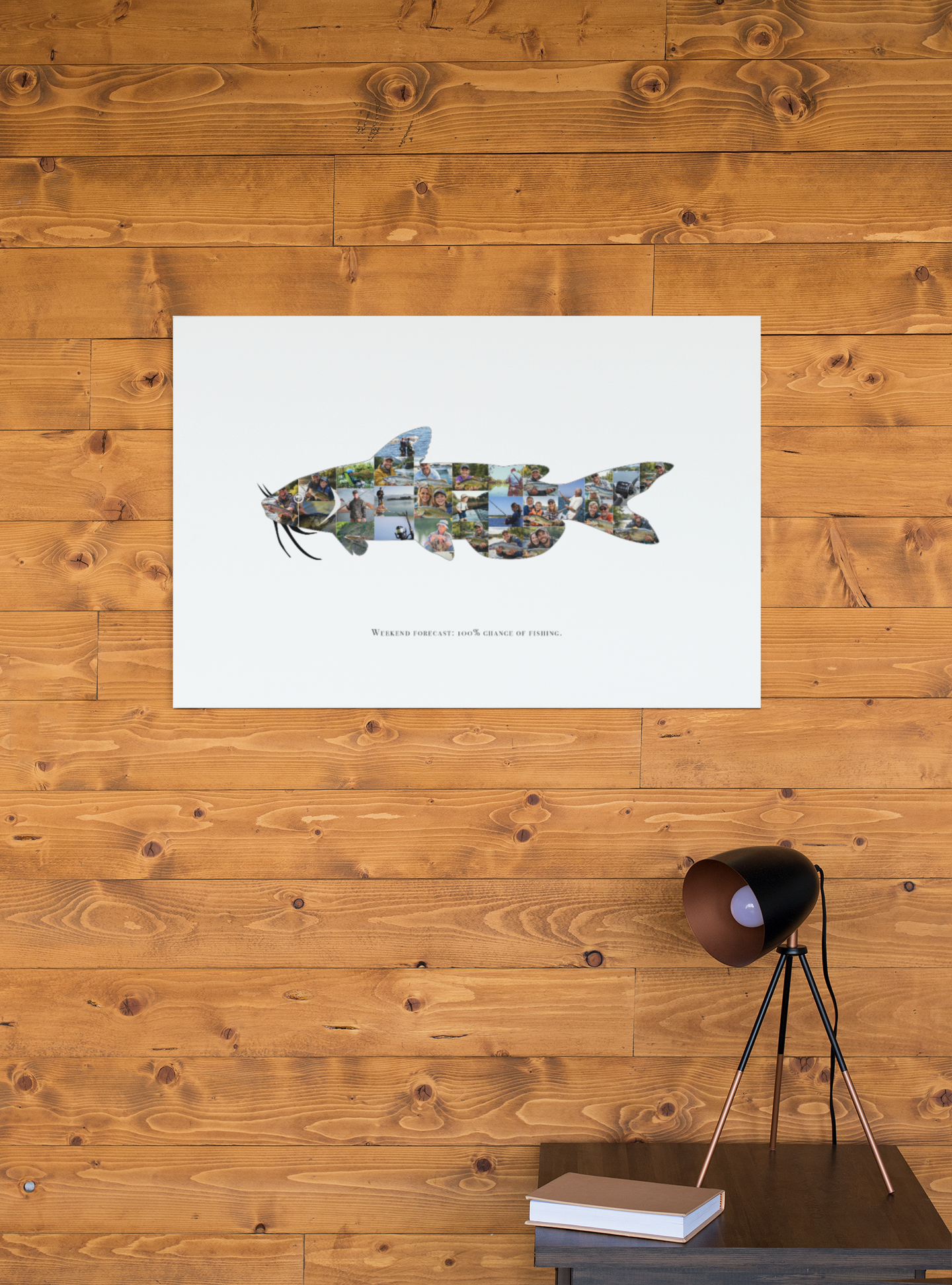 Personalised Catfish Photo Collage Print – Custom Fishing Gift