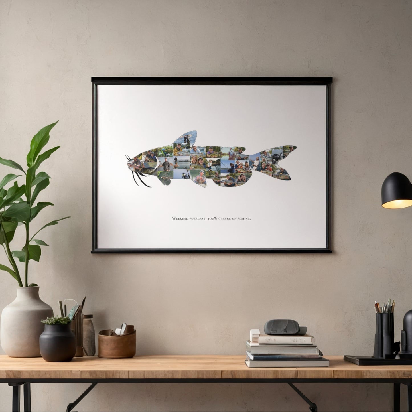 Personalised Catfish Photo Collage Print – Custom Fishing Gift