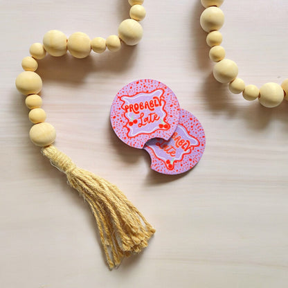 Probably Late Car Coaster Pack