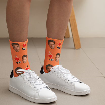 I Love You Custom Face Socks | Personalised Photo Socks Gift