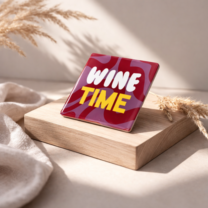 Wine Time Ceramic Coaster
