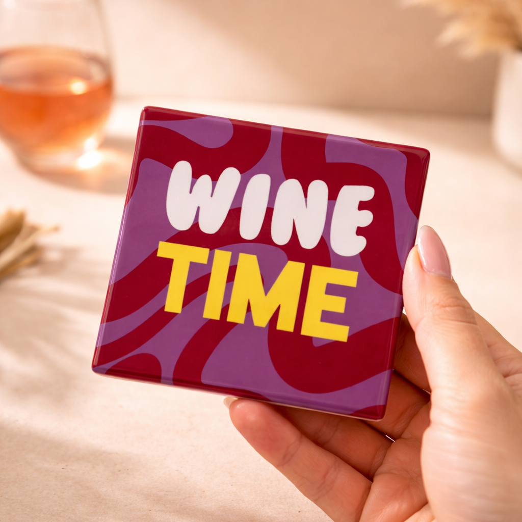 Wine Time Ceramic Coaster